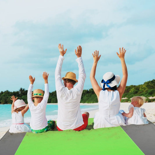 Oversized Waterproof Beach & Camping Blanket - 108" x 96" Foldable Sand-Proof Mat — outdoor blankets, angled view