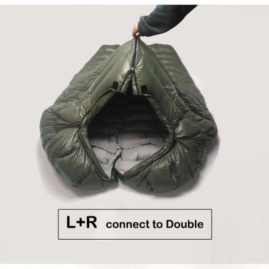 Kamperbox Waterproof Down Sleeping Bag - Warm Winter Outdoor Camping Gear — bags, angled view