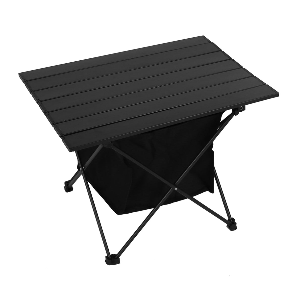 Medium Foldable Aluminum Camping Table with Storage Basket