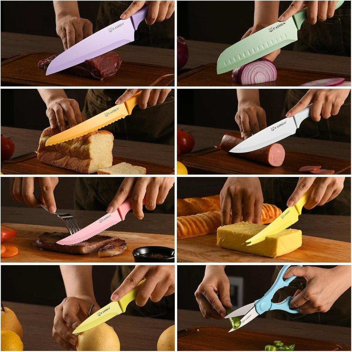 30-Piece Multicolor Knife Set - Stainless, Shears & Blade Covers — kitchen knives, multi-item
