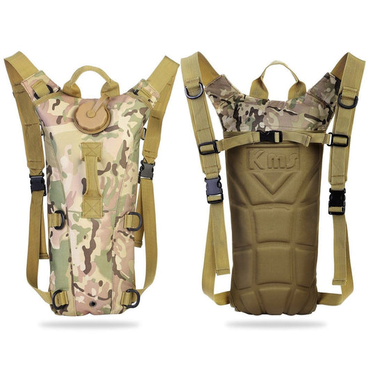 3L Tactical Hydration Pack - 600D Nylon, Bite-Valve Bladder — packs, angled view