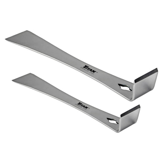 Titan Tool 2 pc Stainless Steel Pry Bar/Scraper Set — bars, angled view, multi-item