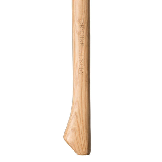 27" Drop-Forged Carbon Steel Axe – American Hickory Handle — hatchets, angled view