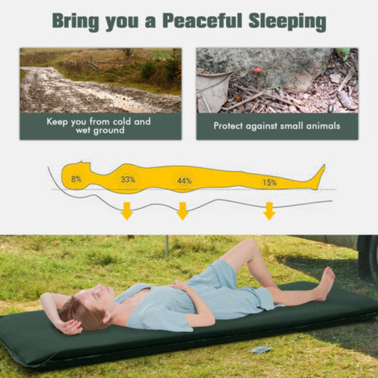 3" Foam Sleeping Pad with Built-In Inflation Valve – Insulated & Waterproof — air mattresses, angled view