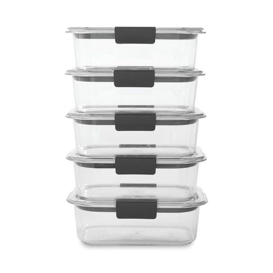 5-Pack 3.2-Cup Leak-Proof Tritan Food Storage Containers (Vented, Stackable) — clear, storage, angled view