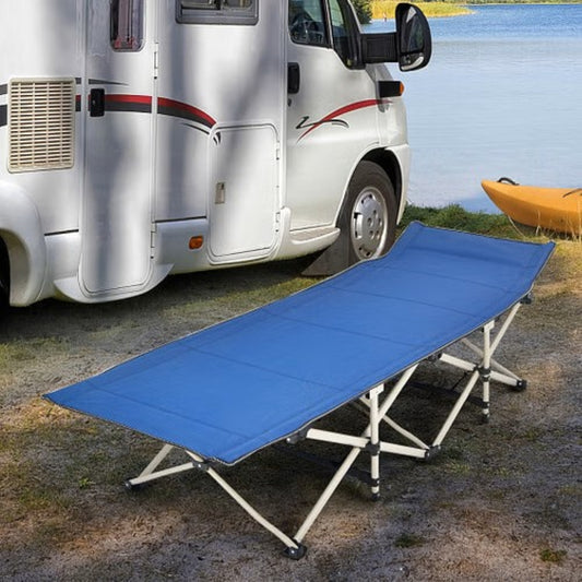 Heavy-Duty Folding Camping Cot – 600 lb Capacity | Trailblazer Comfort — cots, angled view