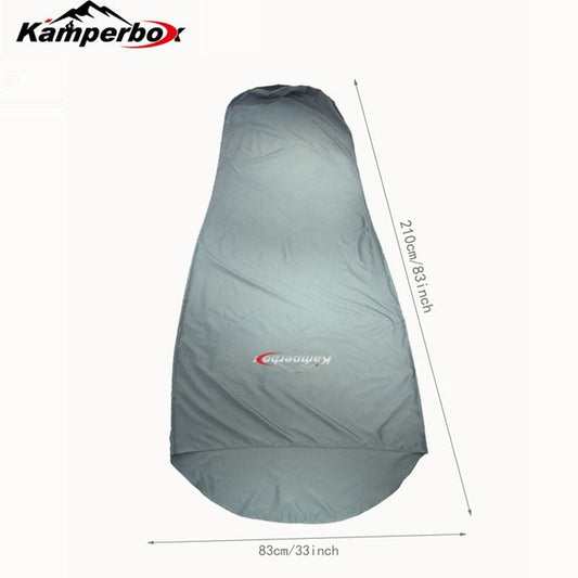 Kamperbox Ultralight Sleeping Bag Liner - Travel & Hotel Sleep Sheet for Camping — gray, liners, angled view
