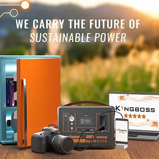 Kingboss 600W Portable Solar Generator – 568Wh Lithium Power Station — stations, angled view