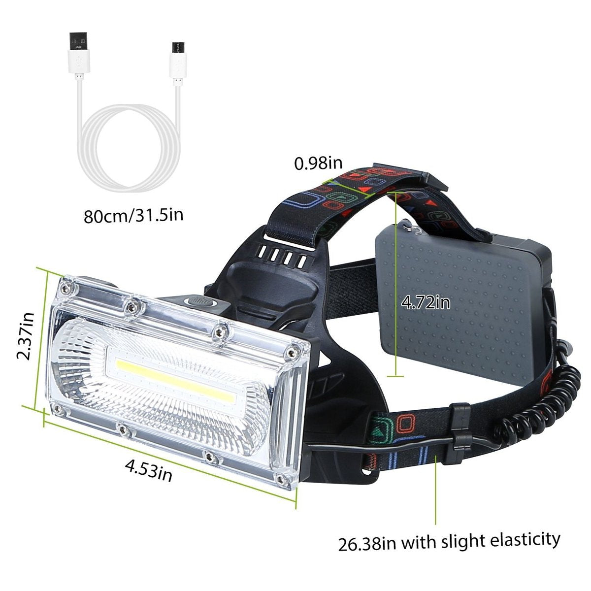 Rechargeable LED Headlamp - IPX6, 120° Wide Beam, 3 Modes (USB) — headlamps, view 9