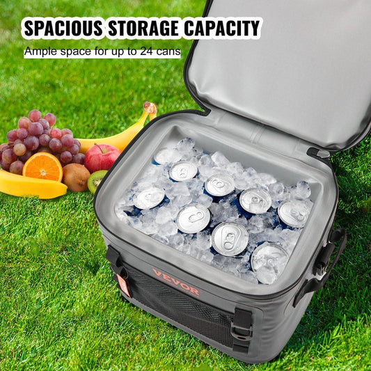 VEVOR Soft Cooler Bag – 24 Can Capacity, Leakproof & Insulated — coolers, angled view