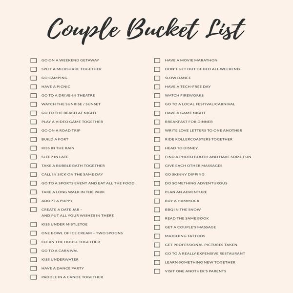 Bucket List Adventures for Couples