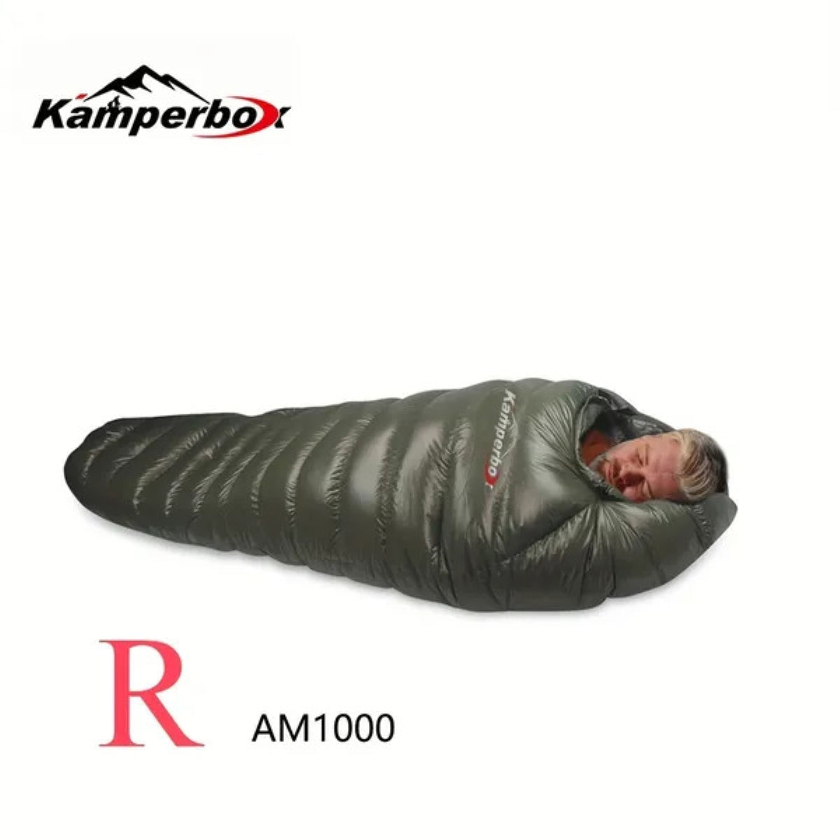 Kamperbox Waterproof Down Sleeping Bag - Warm Winter Outdoor Camping Gear — green, bags
