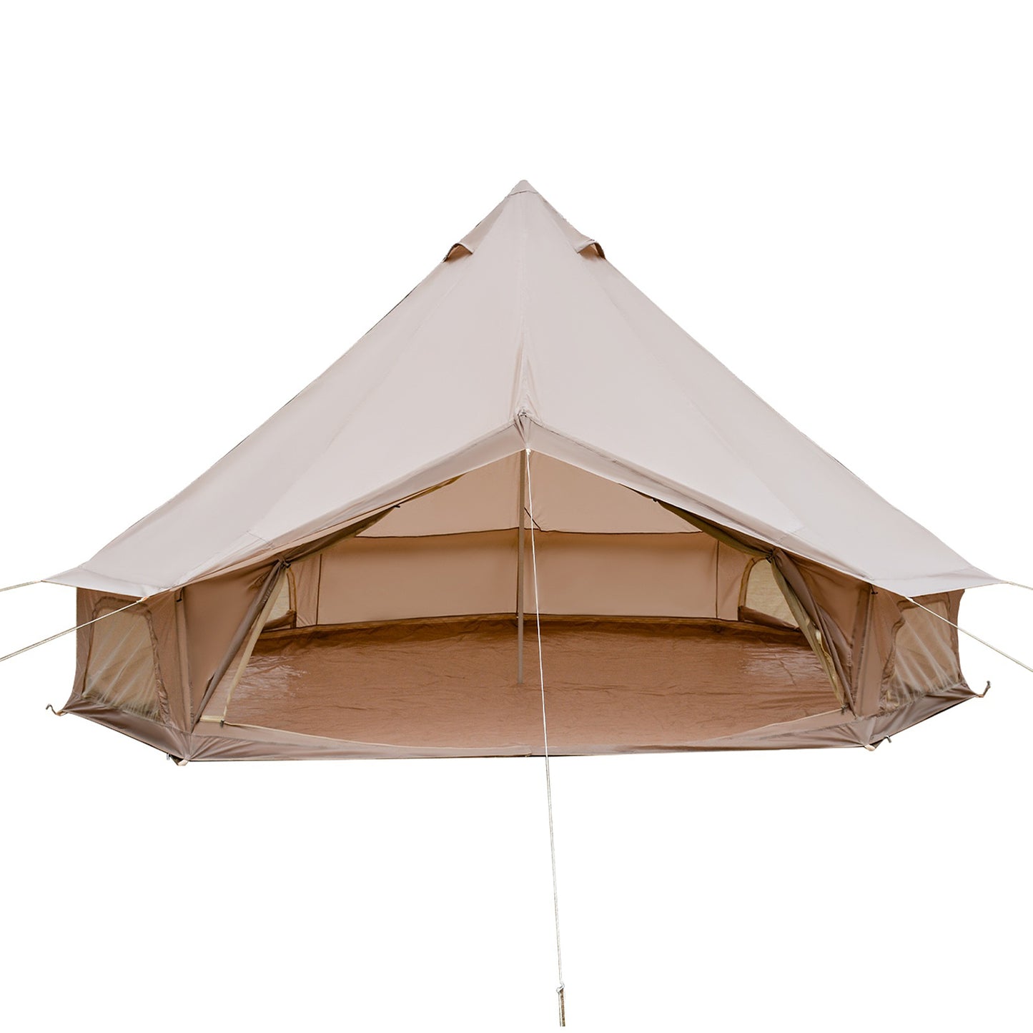 Beige 13.1 FT Oxford Bell Tent with Stove Jack – 4–8 Person