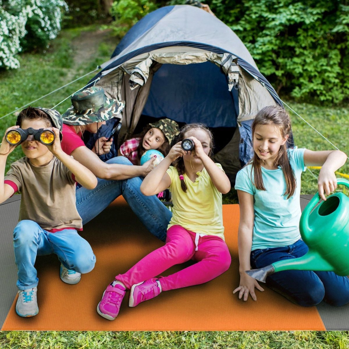 Oversized Waterproof Beach & Camping Blanket - 108" x 96" Foldable Sand-Proof Mat — outdoor blankets, detail