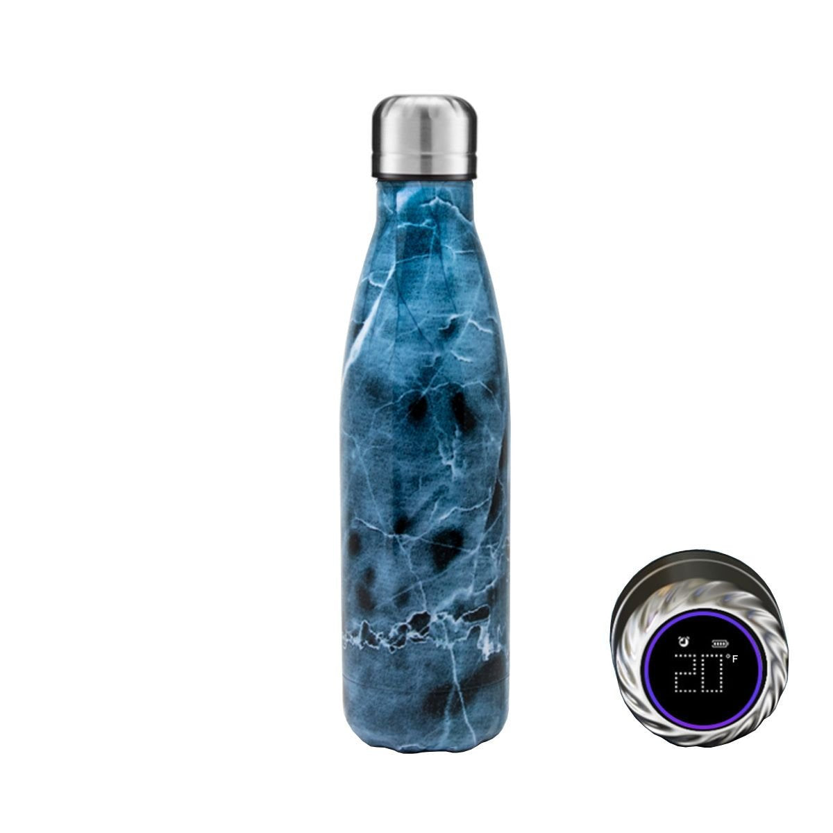 Aquaala UV Sterilizing Water Bottle with Temperature Display Cap — black ice #1, bottles