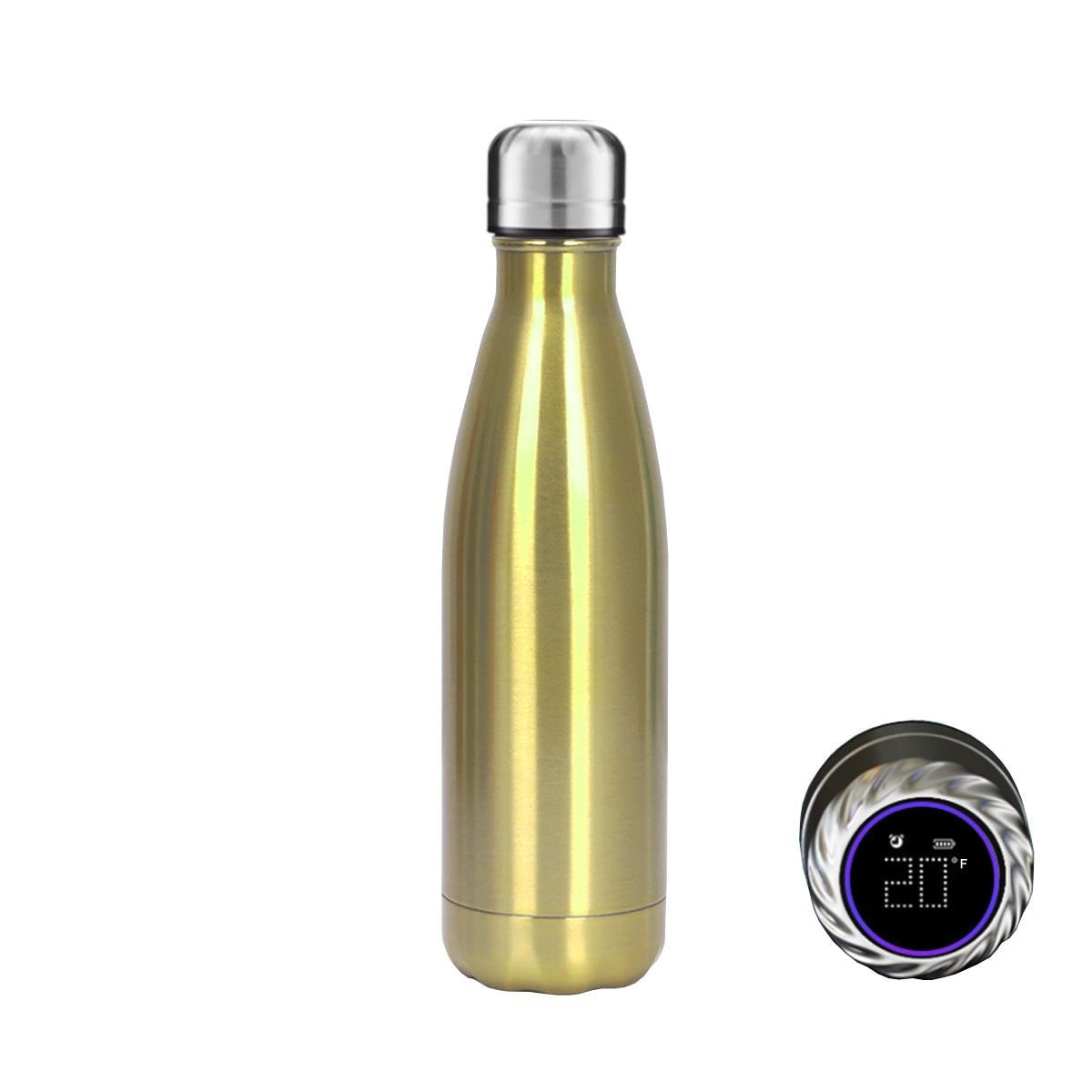 Aquaala UV Sterilizing Water Bottle with Temperature Display Cap — gold #5, bottles
