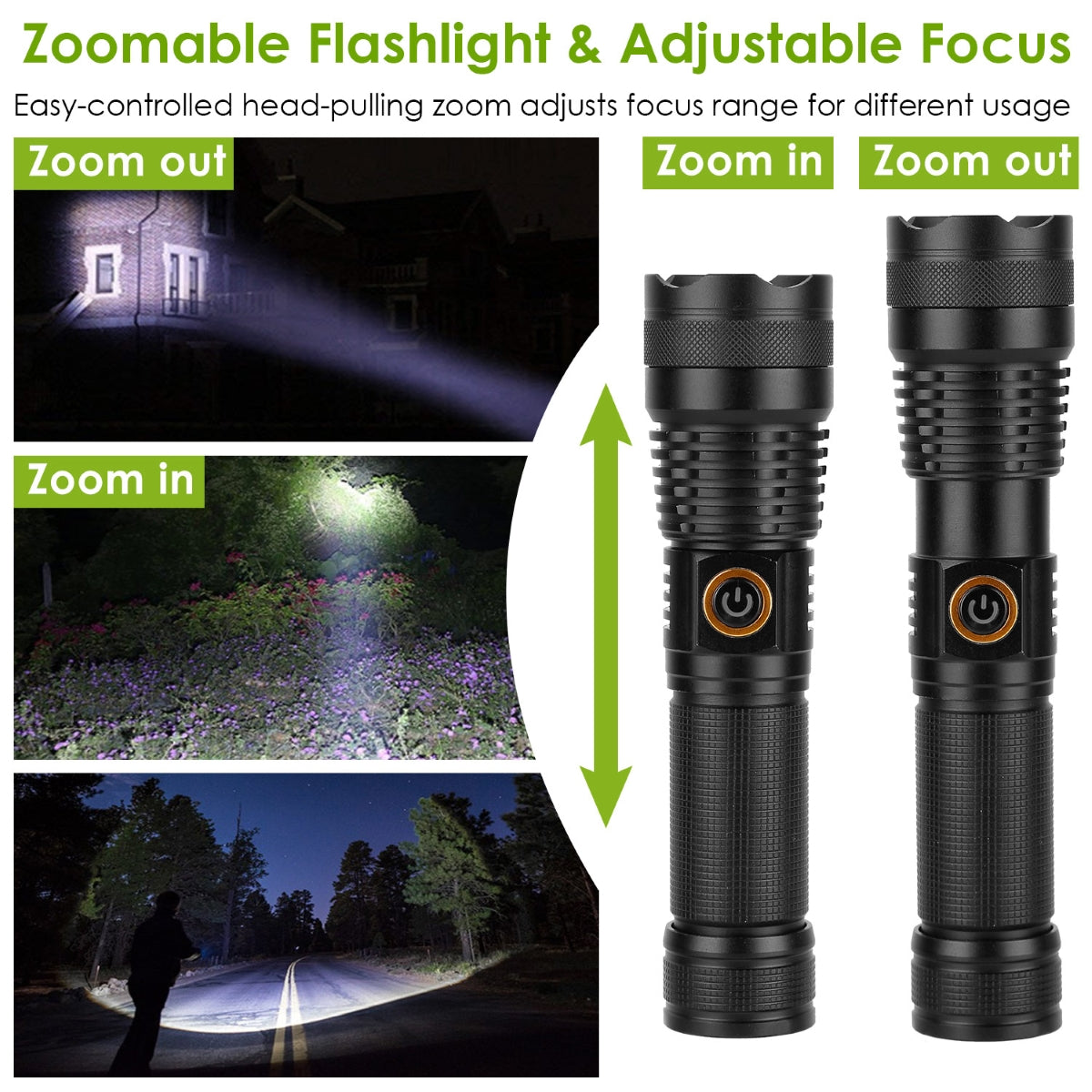 Flashlight beam shining across dark surface showing concentrated light spread