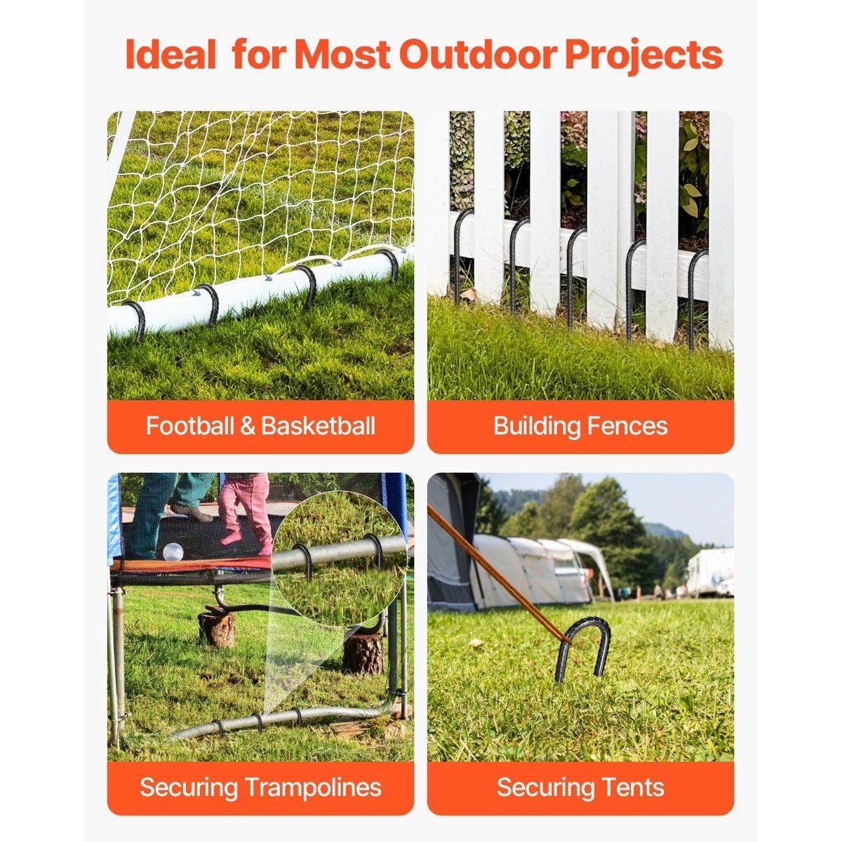 12-Inch J Hook Rebar Stakes - 16 Pack Heavy-Duty Galvanized Steel Anchors — tent stakes, detail