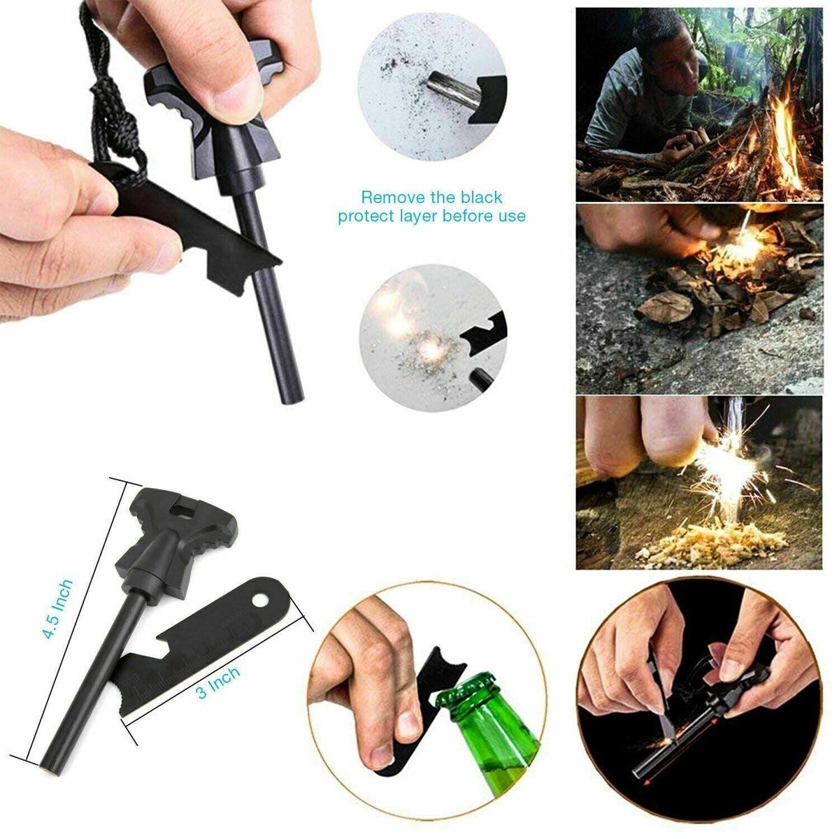 14-in-1 Outdoor Emergency Survival Kit - Tactical Gear, EDC SOS Tools, First Aid, Camping & Hiking Essentials for Car Home…, view 10