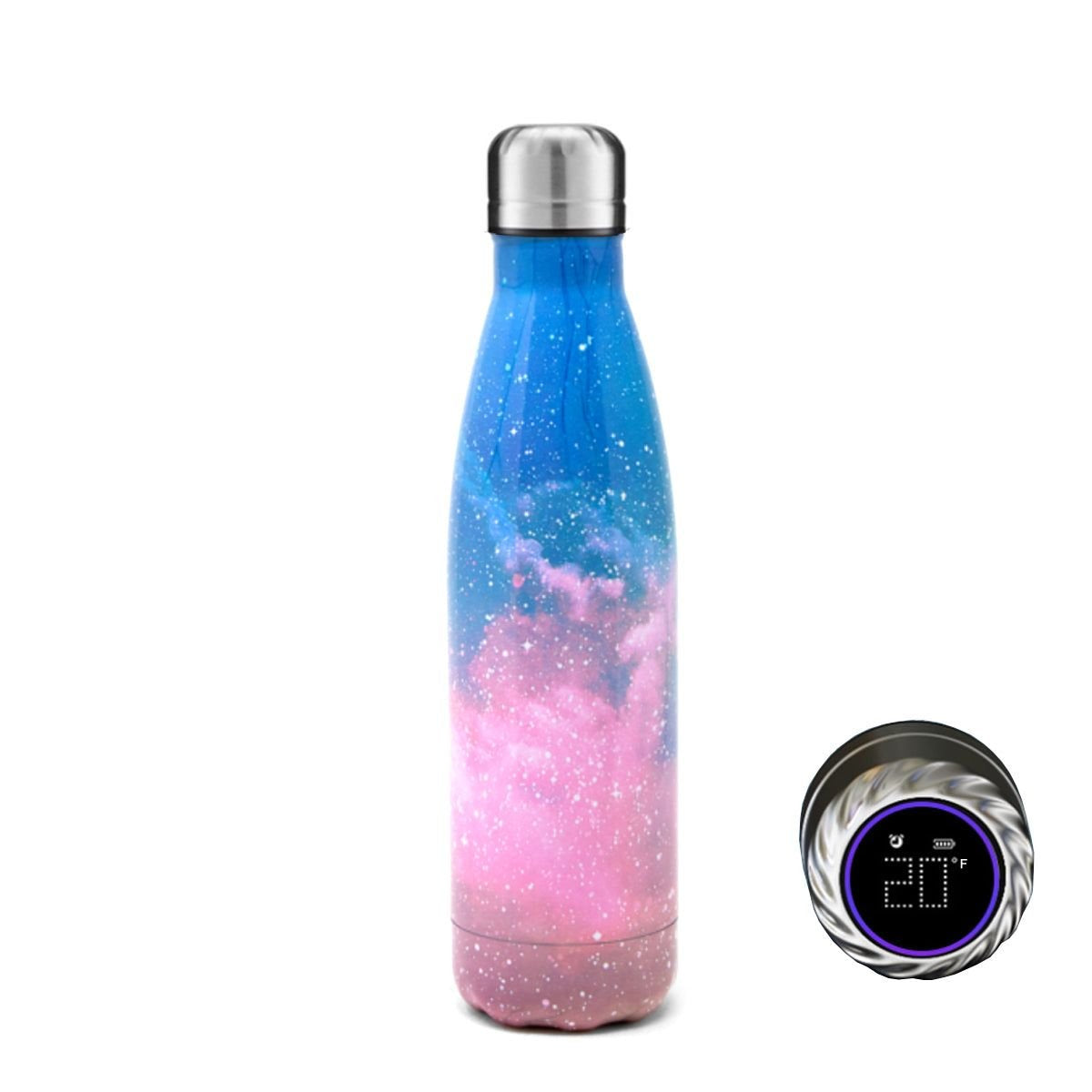 Aquaala UV Sterilizing Water Bottle with Temperature Display Cap — space #12, bottles
