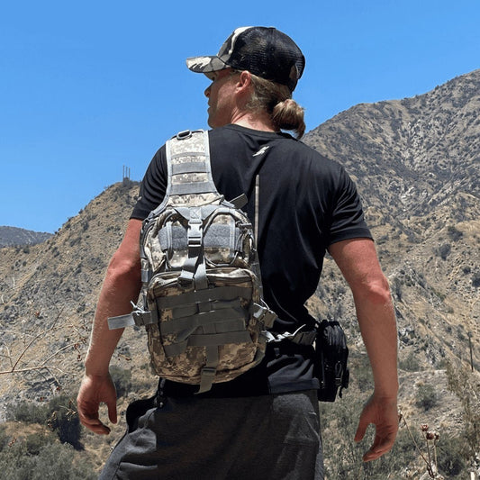 15L MOLLE Sling Shoulder Daypack - Unisex Outdoor Backpack — hiking backpacks, front view