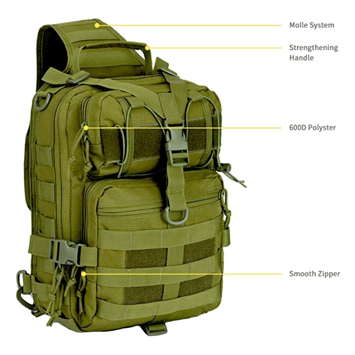 15L MOLLE Sling Shoulder Daypack - Unisex Outdoor Backpack — hiking backpacks, view 13