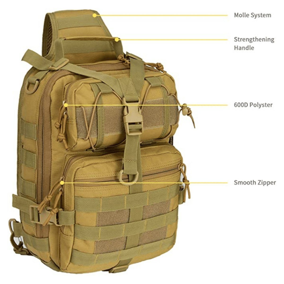 15L MOLLE Sling Shoulder Daypack - Unisex Outdoor Backpack — hiking backpacks, view 19