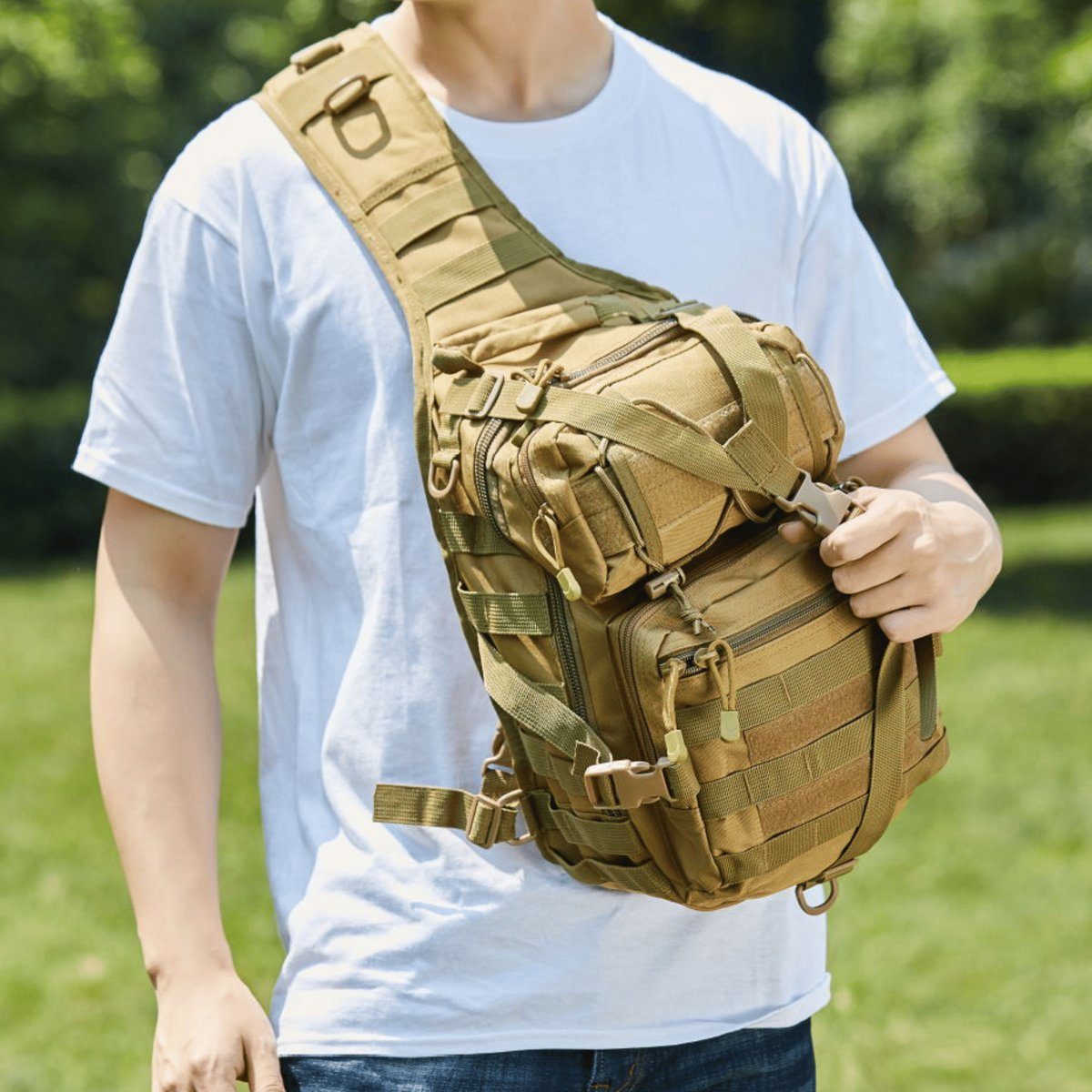 15L MOLLE Sling Shoulder Daypack - Unisex Outdoor Backpack — hiking backpacks, view 20