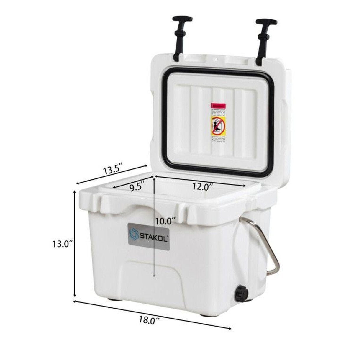16 Quart Portable Ice Cooler with 24-Can Capacity and Dual Cup Holders — coolers, detail