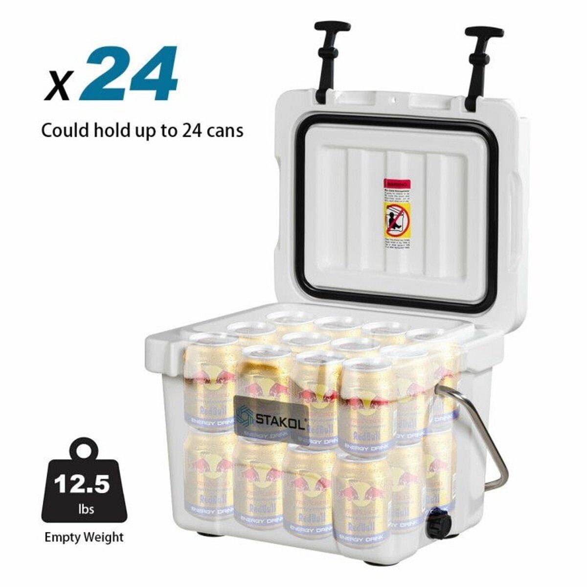 16 Quart Portable Ice Cooler with 24-Can Capacity and Dual Cup Holders — coolers, view 13