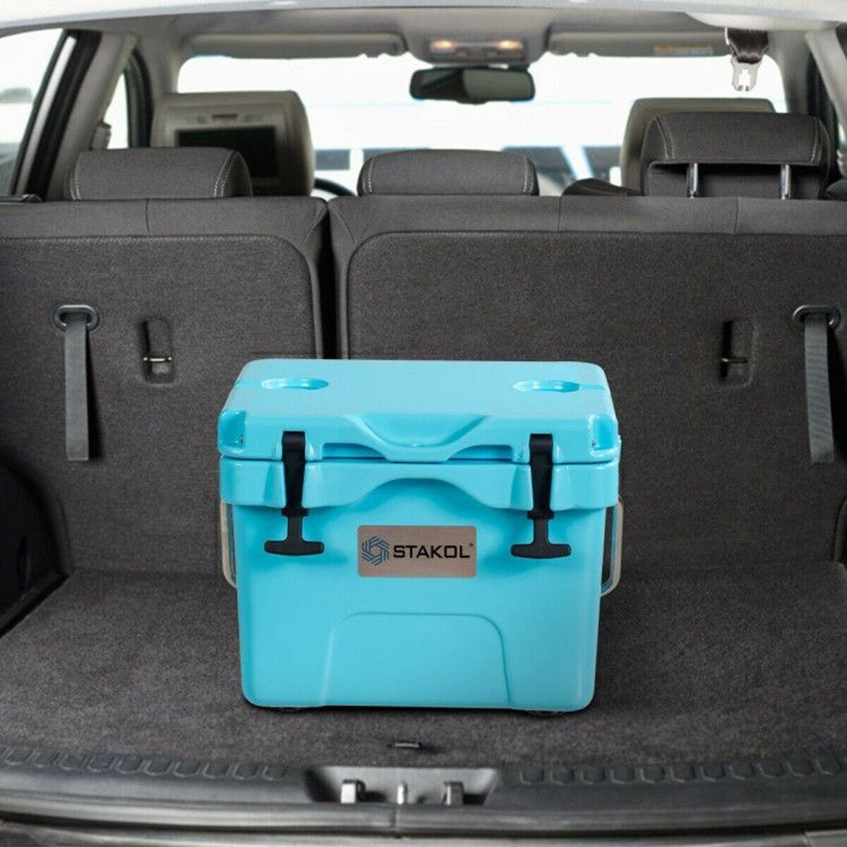 16 Quart Portable Ice Cooler with 24-Can Capacity and Dual Cup Holders — coolers, view 18