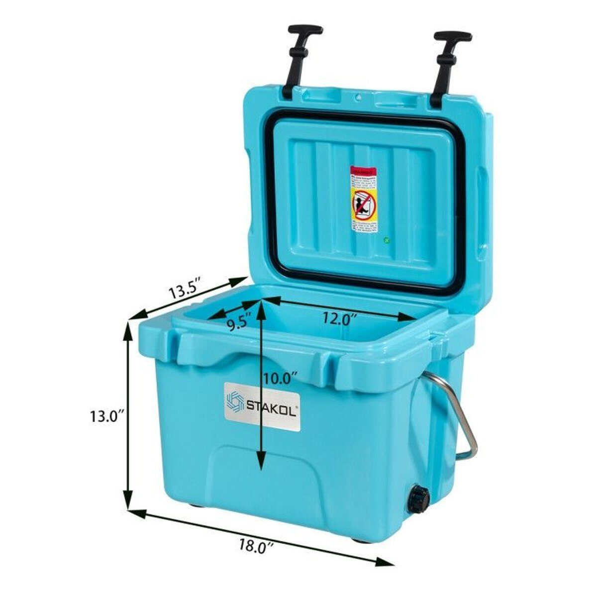 16 Quart Portable Ice Cooler with 24-Can Capacity and Dual Cup Holders — coolers, view 19