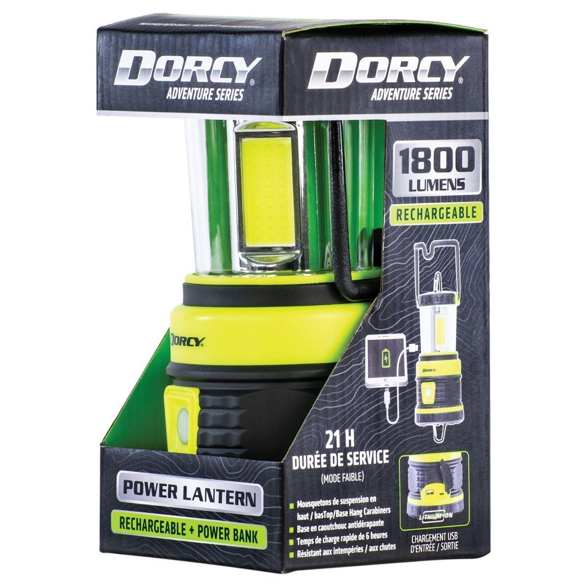 1,800 Lumen Rechargeable Area Light – USB Power & Rugged Design — camping lights lanterns, detail
