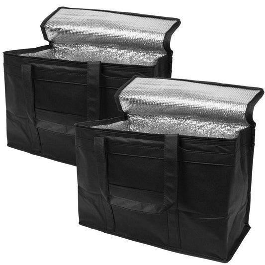 2-Pack Insulated Food Delivery Bags (11 × 8 9 in) - Zippered, Hot/Cold — bags, front view