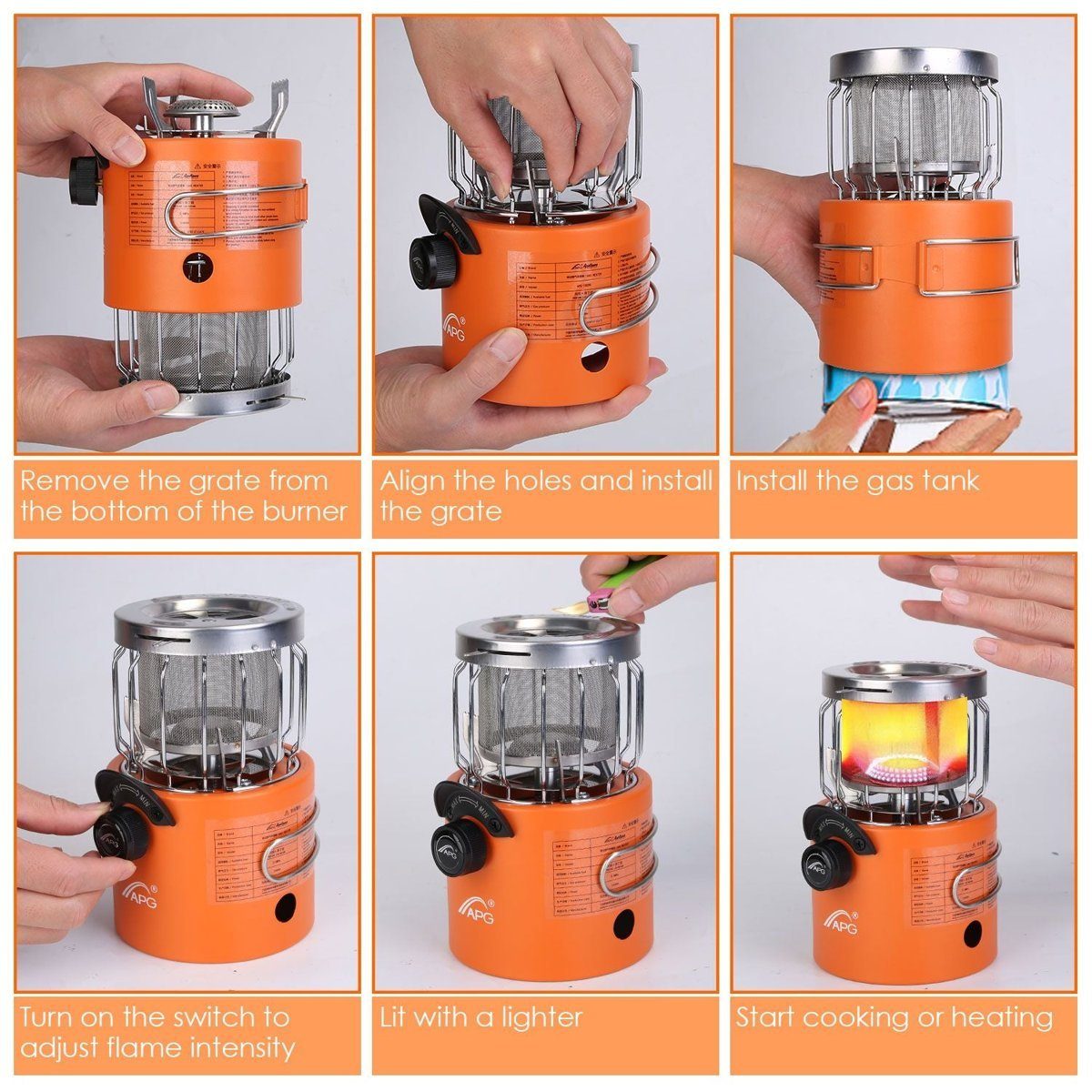 2-in-1 Portable Camping Gas Stove & Heater – Radiant Heat + Cook System — cookware dinnerware, view 8