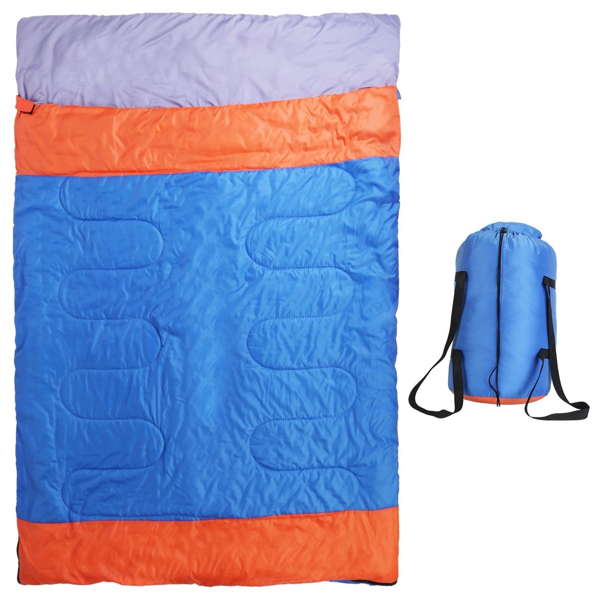 3-Season Double-Layer Sleeping Bag - 2 or 3 Person (Blue) — bags, view 11