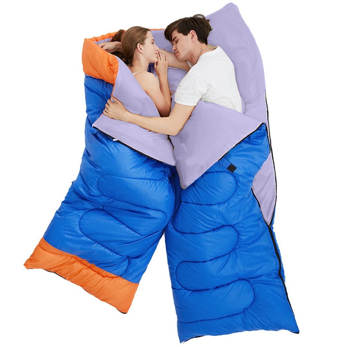 3-Season Double-Layer Sleeping Bag - 2 or 3 Person (Blue) — bags, view 12