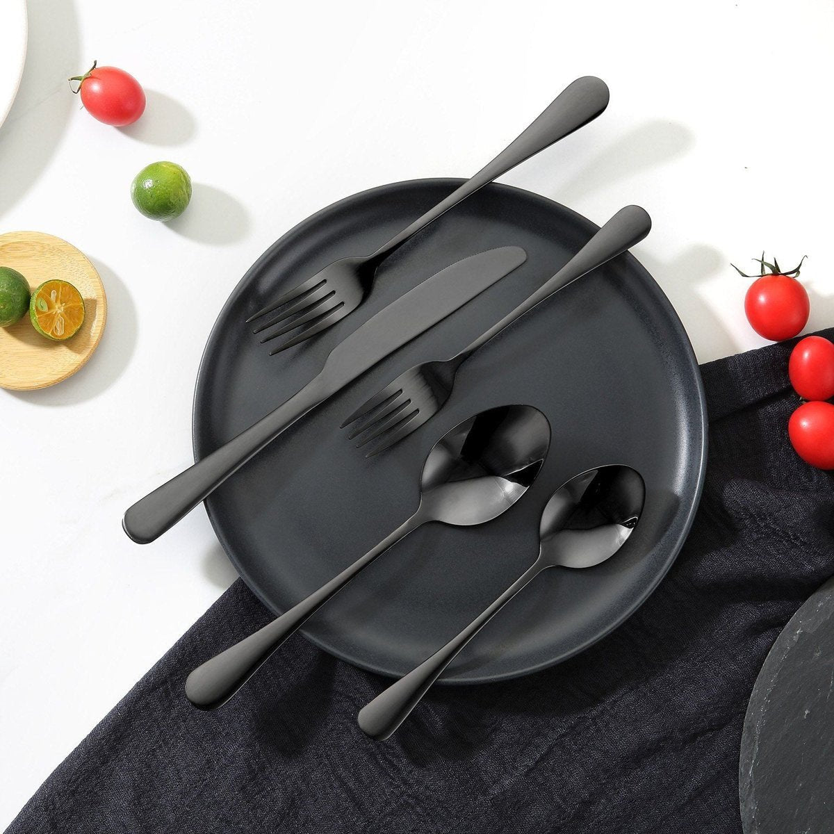 30-Piece Stainless Steel Silverware Set - Cutlery Flatware for 6 — camping cookware & dinnerware, front view, multi-item