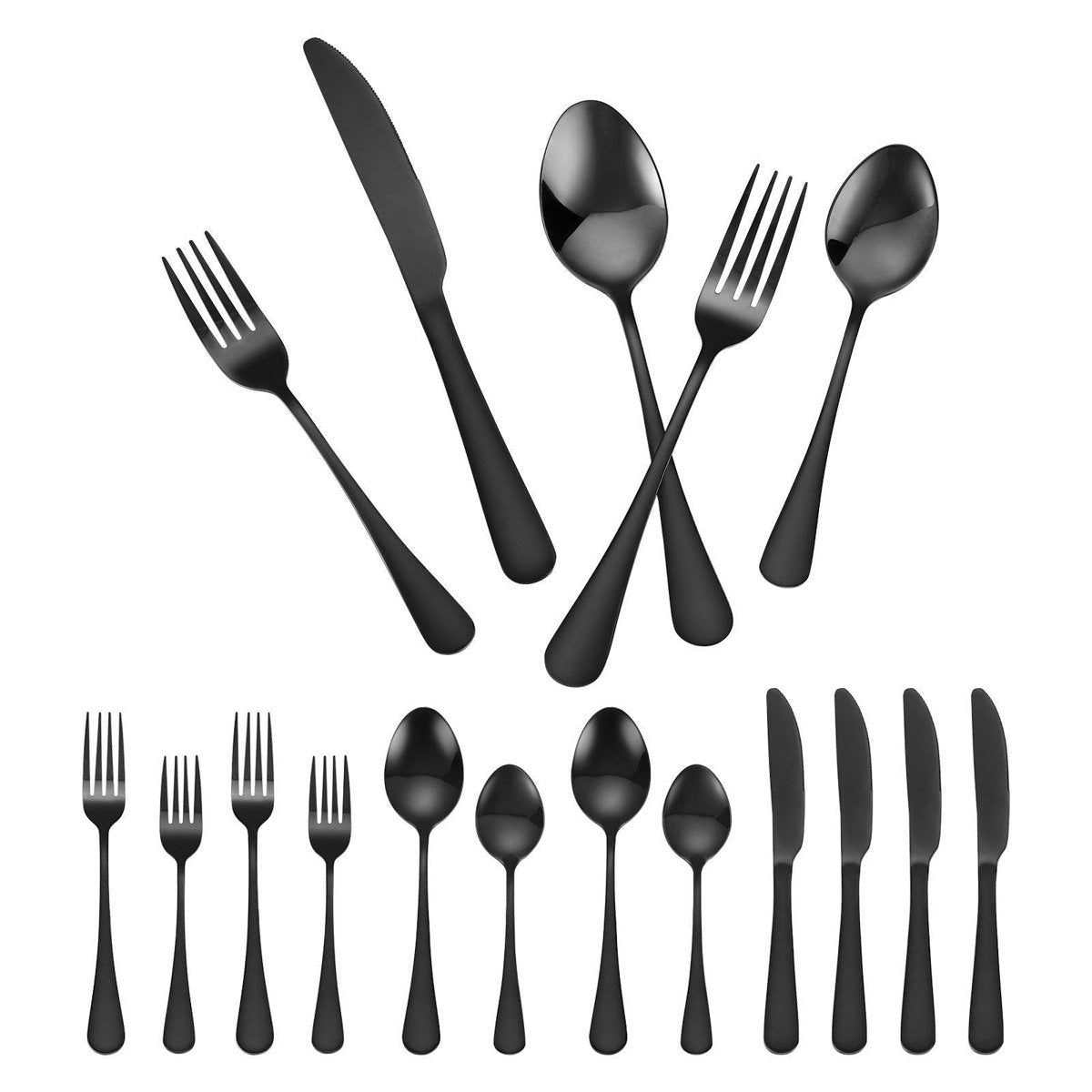 30-Piece Stainless Steel Silverware Set - Cutlery Flatware for 6 — multi-color, camping cookware & dinnerware, multi-item