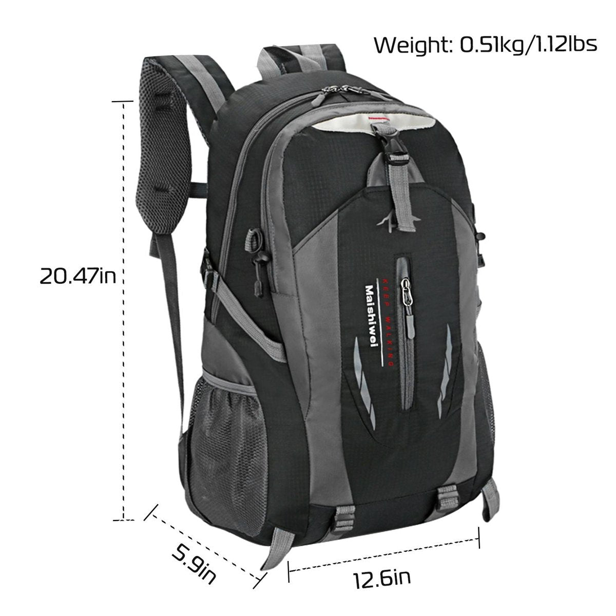 36L Lightweight Hiking Backpack - 15kg Load, 5 Colors — backpacks, angled view