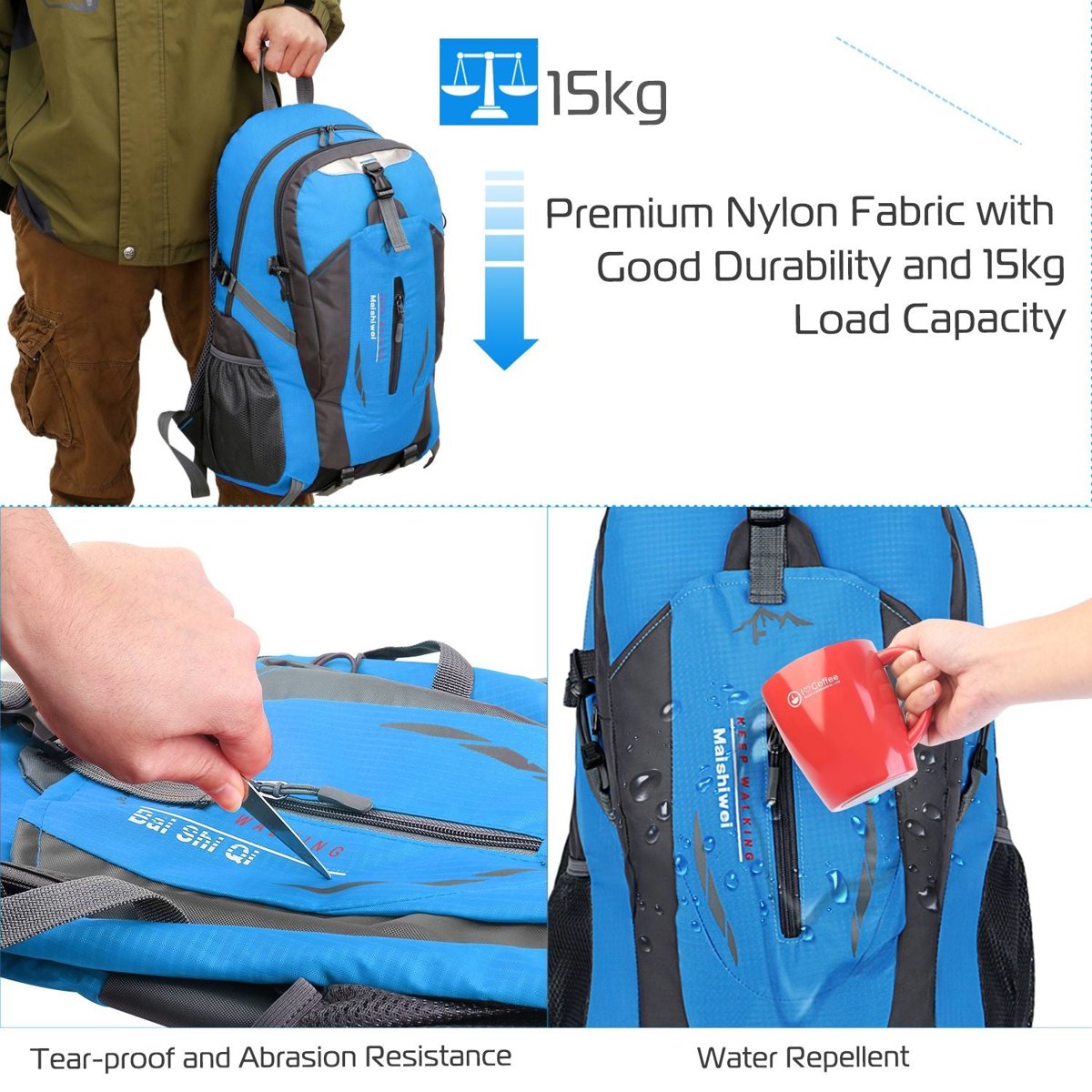 36L Lightweight Hiking Backpack - 15kg Load, 5 Colors — backpacks, view 26