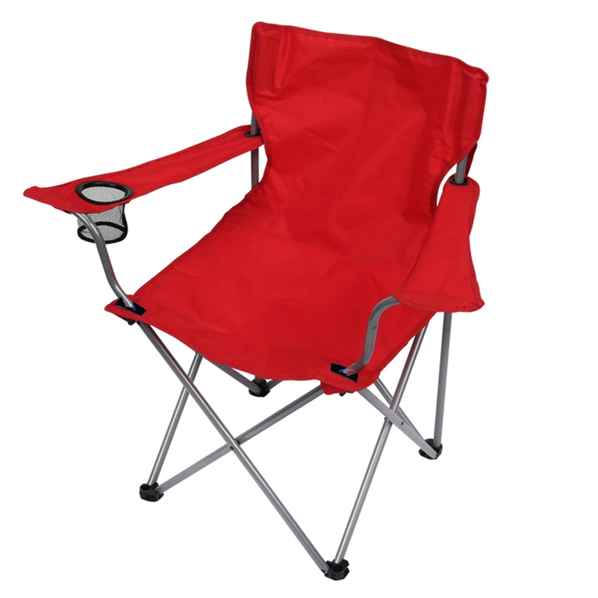 Foldable Camping Chair with Adjustable Canopy – Red