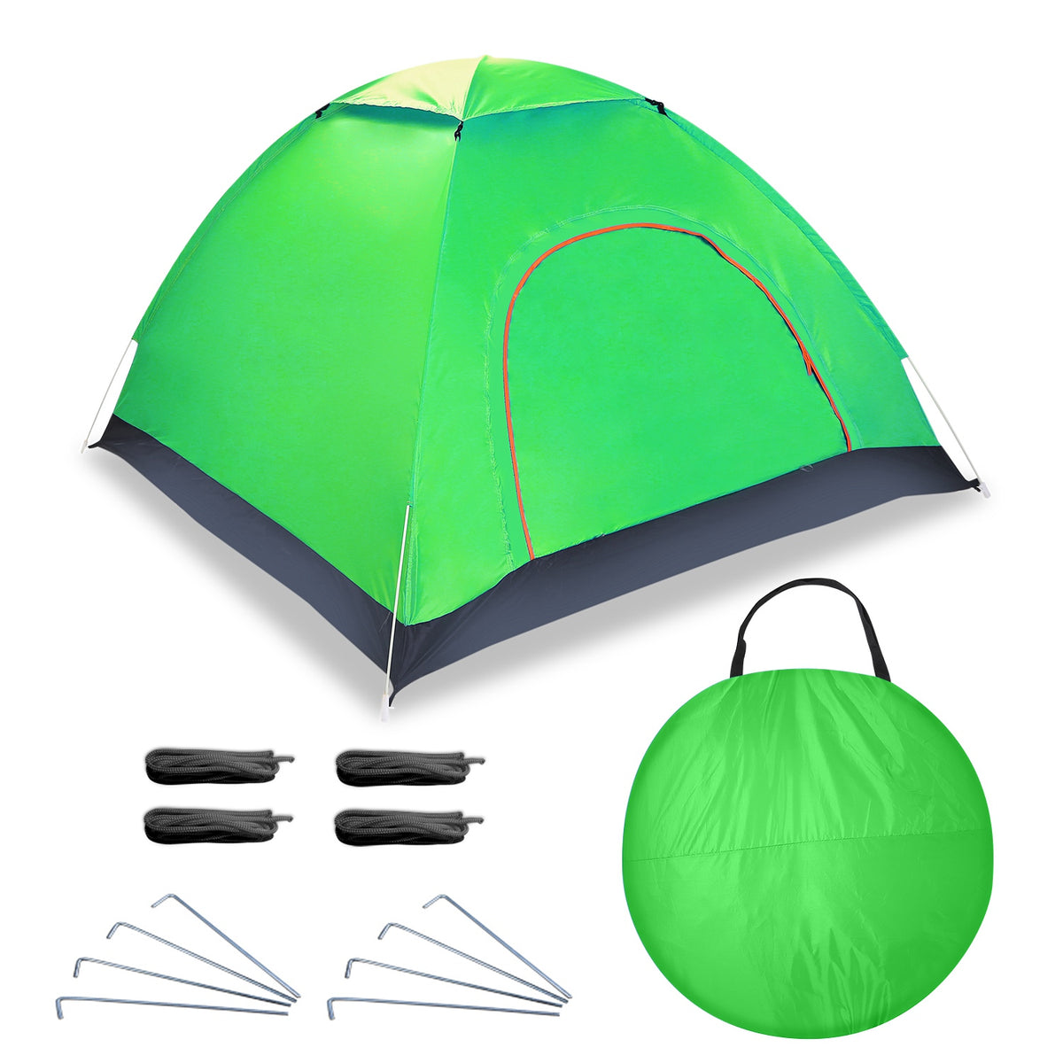 Green 3–4 Person Instant Pop-Up Camping Tent