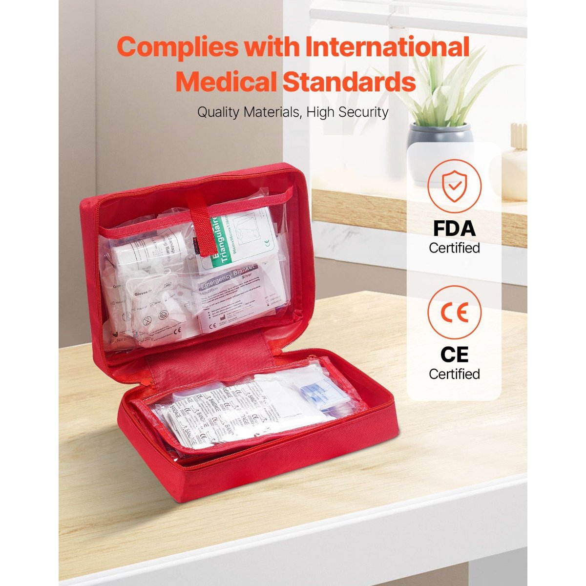 420-Piece Professional First Aid Kit - Compact 600D Nylon Bag (VEVOR) — kits, detail