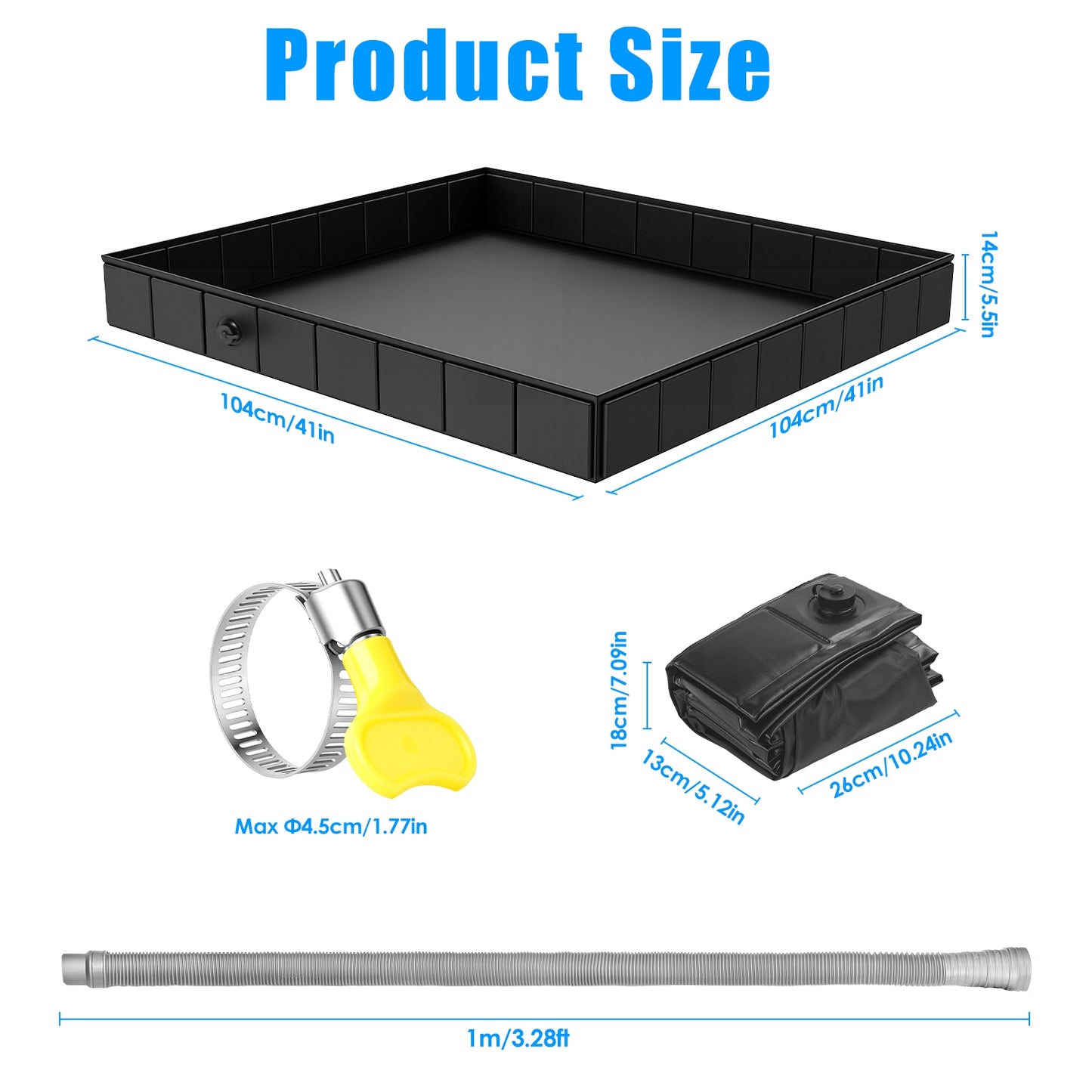 Lake Forest 41-Inch Portable Foldable Camping Shower Base with Drain Hose