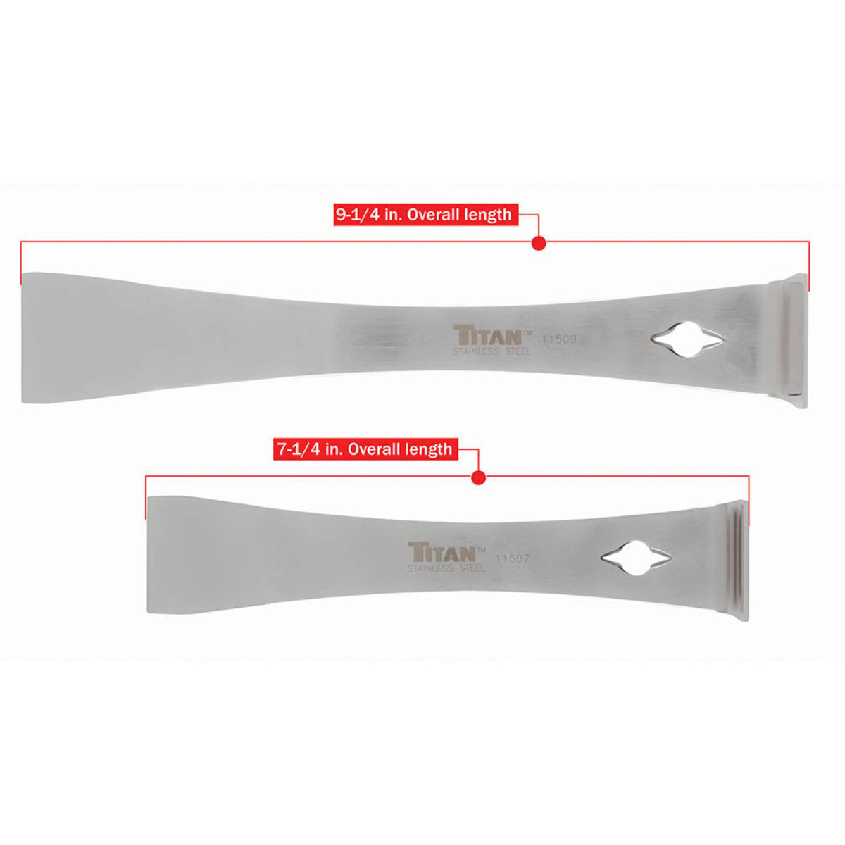 Titan Tool 2 pc Stainless Steel Pry Bar/Scraper Set — bars, detail, multi-item