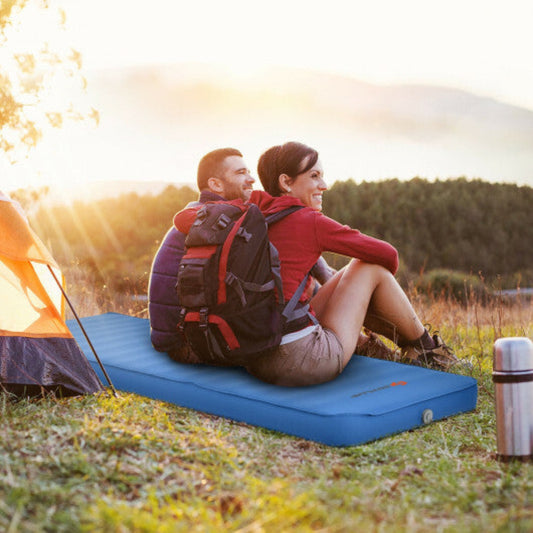 Inflatable Camping Sleeping Pad – 4" Thick, TPU Waterproof Mat — pads, front view
