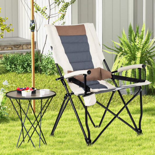Foldable Camping Chair with Storage Bag – 330 lb Capacity, No Assembly — folding chairs, angled view