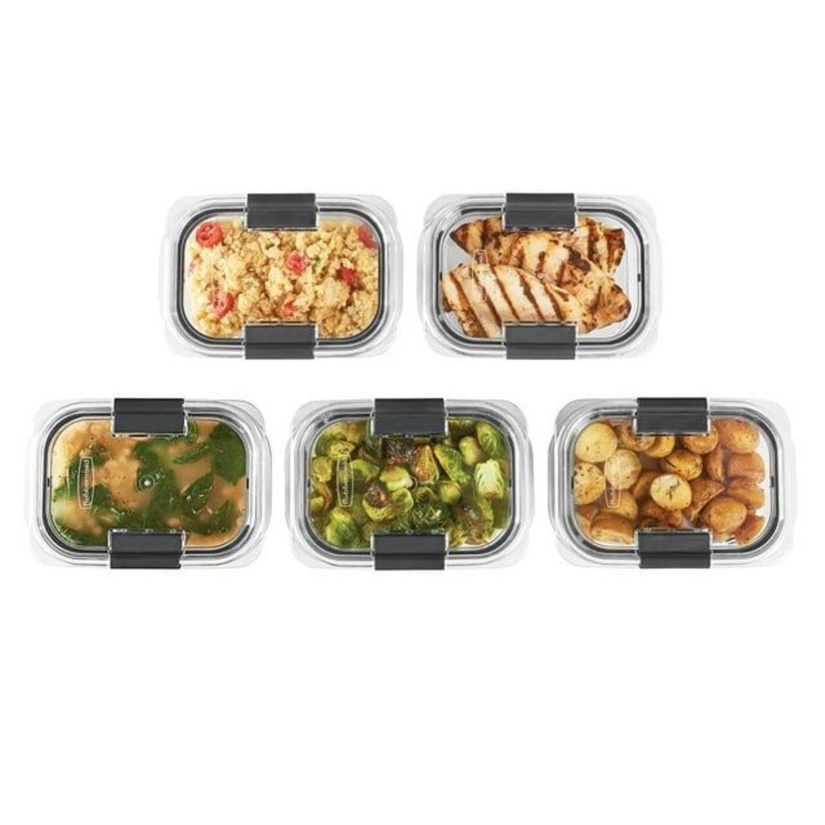 5-Pack 3.2-Cup Leak-Proof Tritan Food Storage Containers (Vented, Stackable) — storage, back view