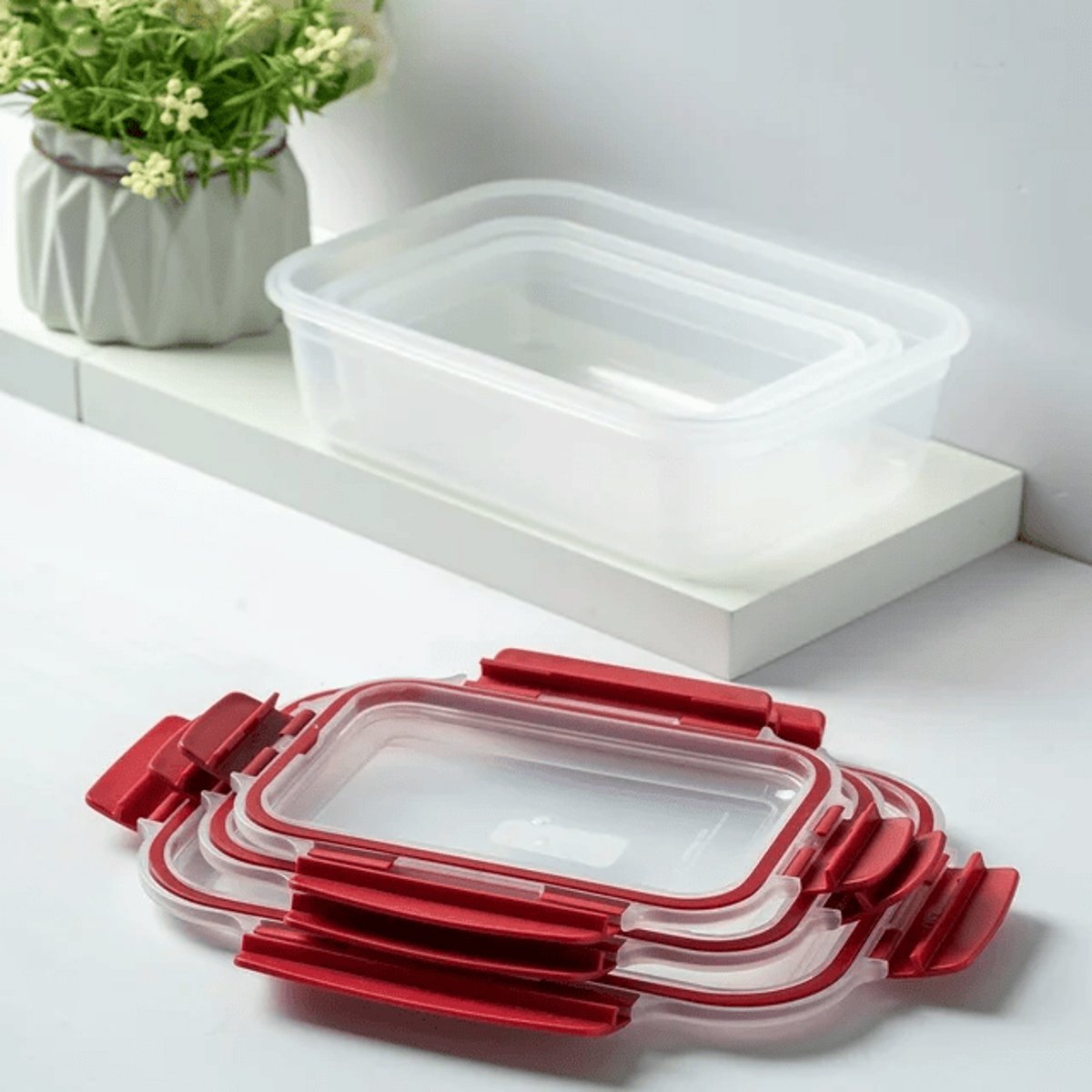 5-Pack Stackable Food Storage Containers - Airtight & Leakproof (Snap-Lock Lids) — storage, lifestyle